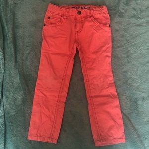 3T coral twill pants